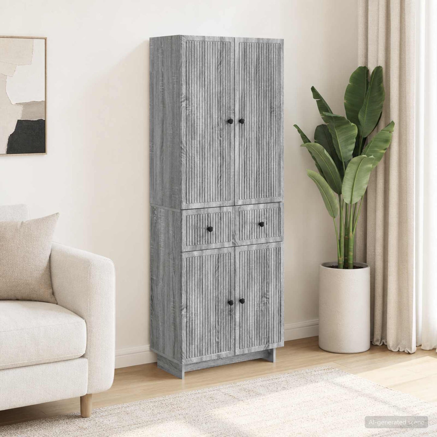 Cabinet Set 2 pcs 66 x 34.5 x 90 cm Engineered Wood