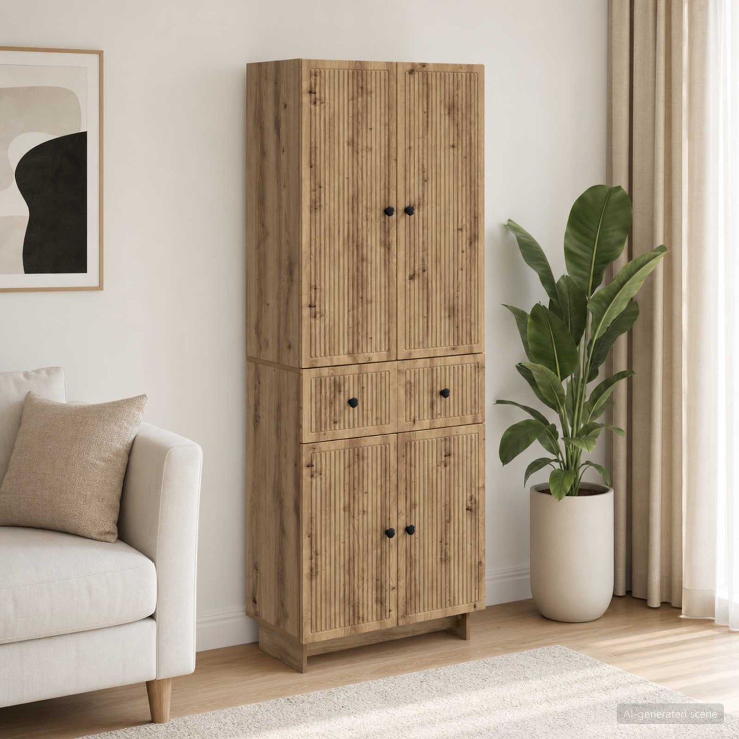 Cabinet Set 2 pcs Engineered Wood