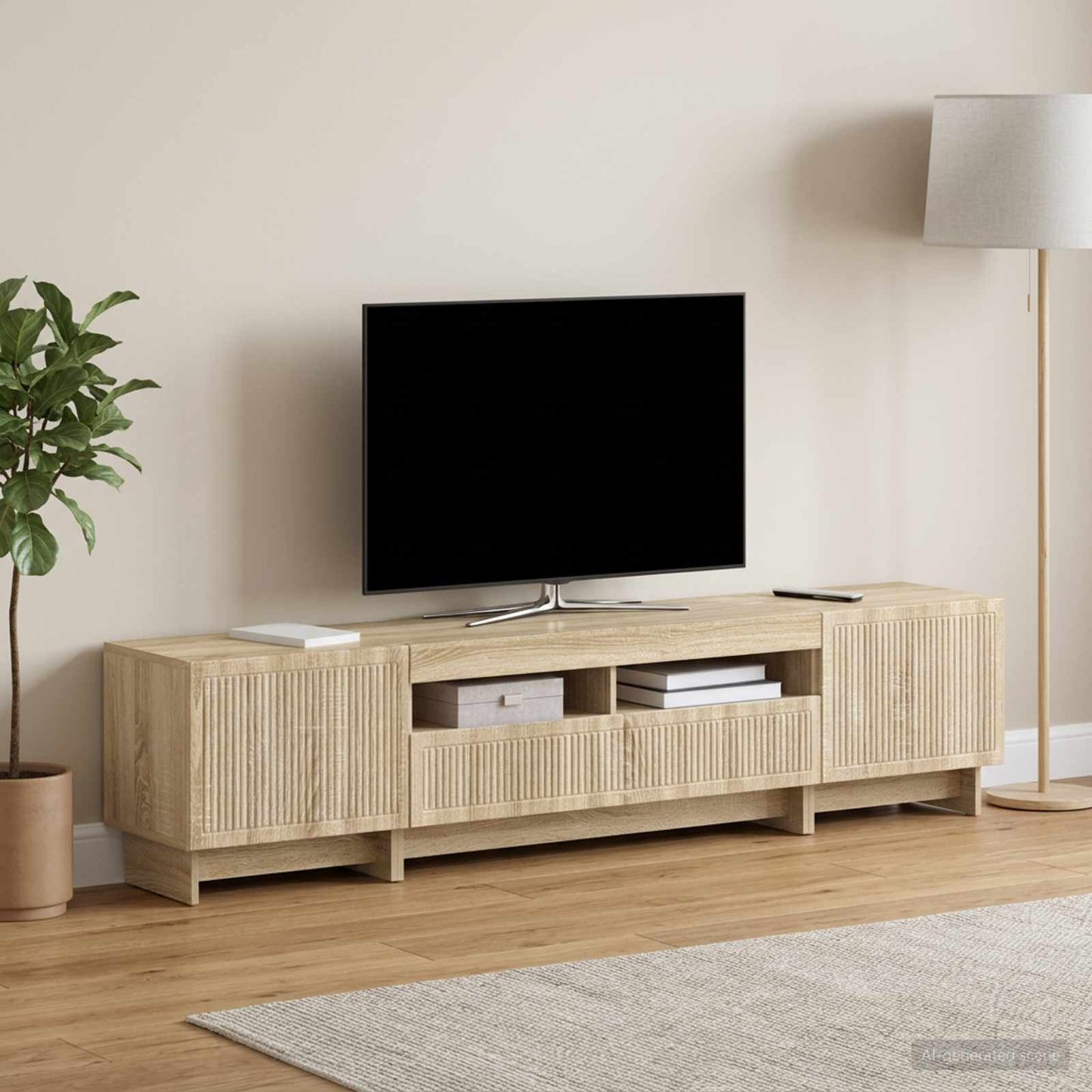 5 Piece LED TV Cabinet Sonoma Oak Engineered Wood