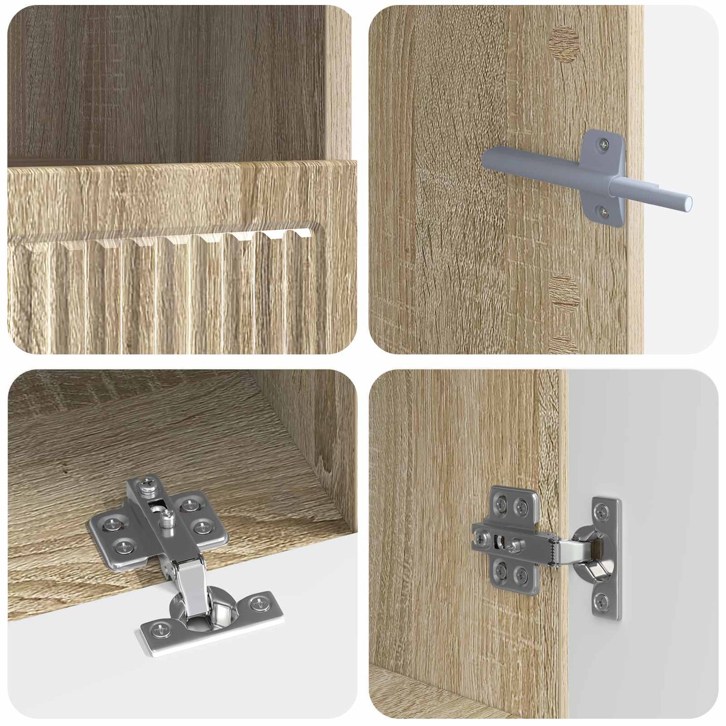 5 Piece LED TV Cabinet Sonoma Oak Engineered Wood