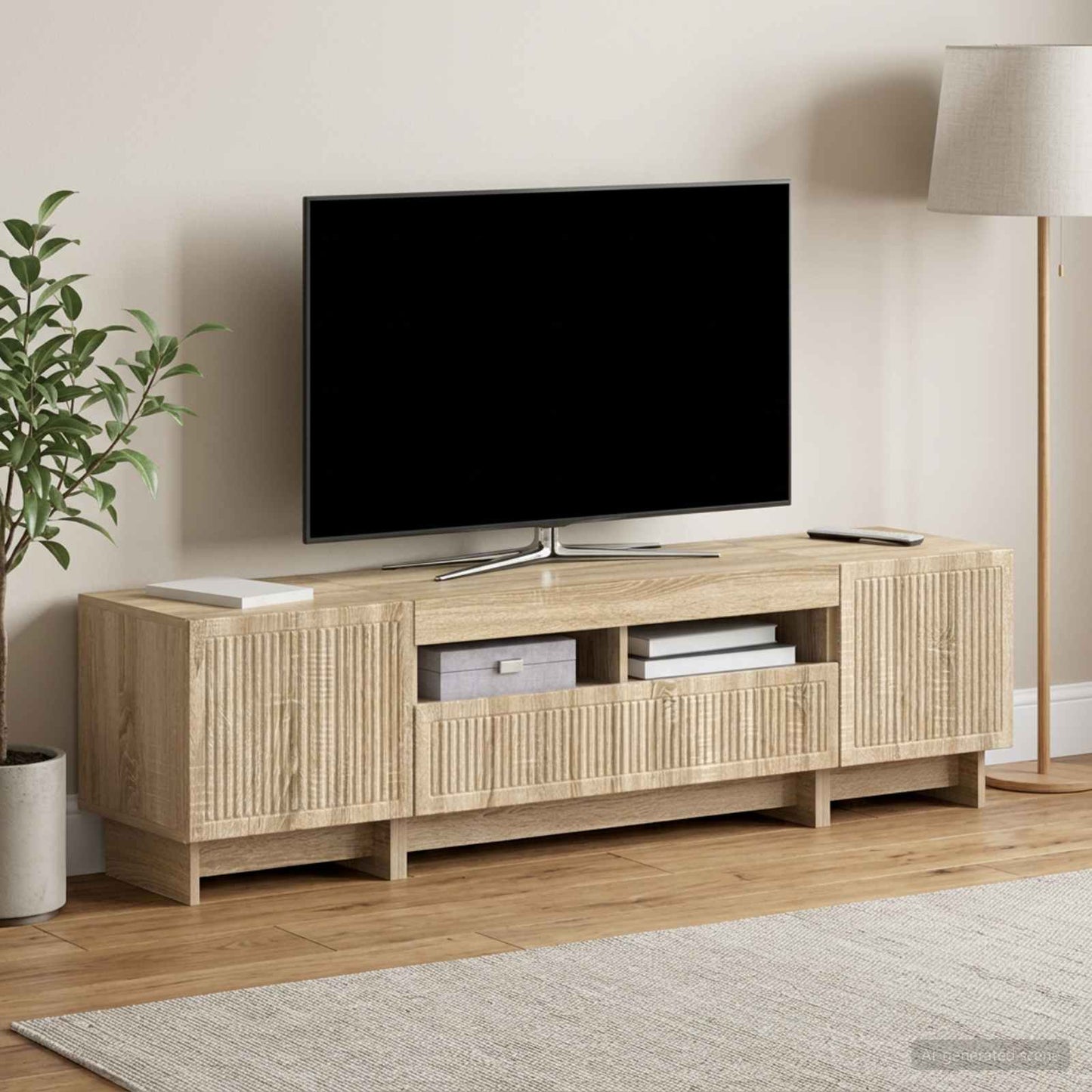 5 Piece LED TV Cabinet Sonoma Oak Engineered Wood