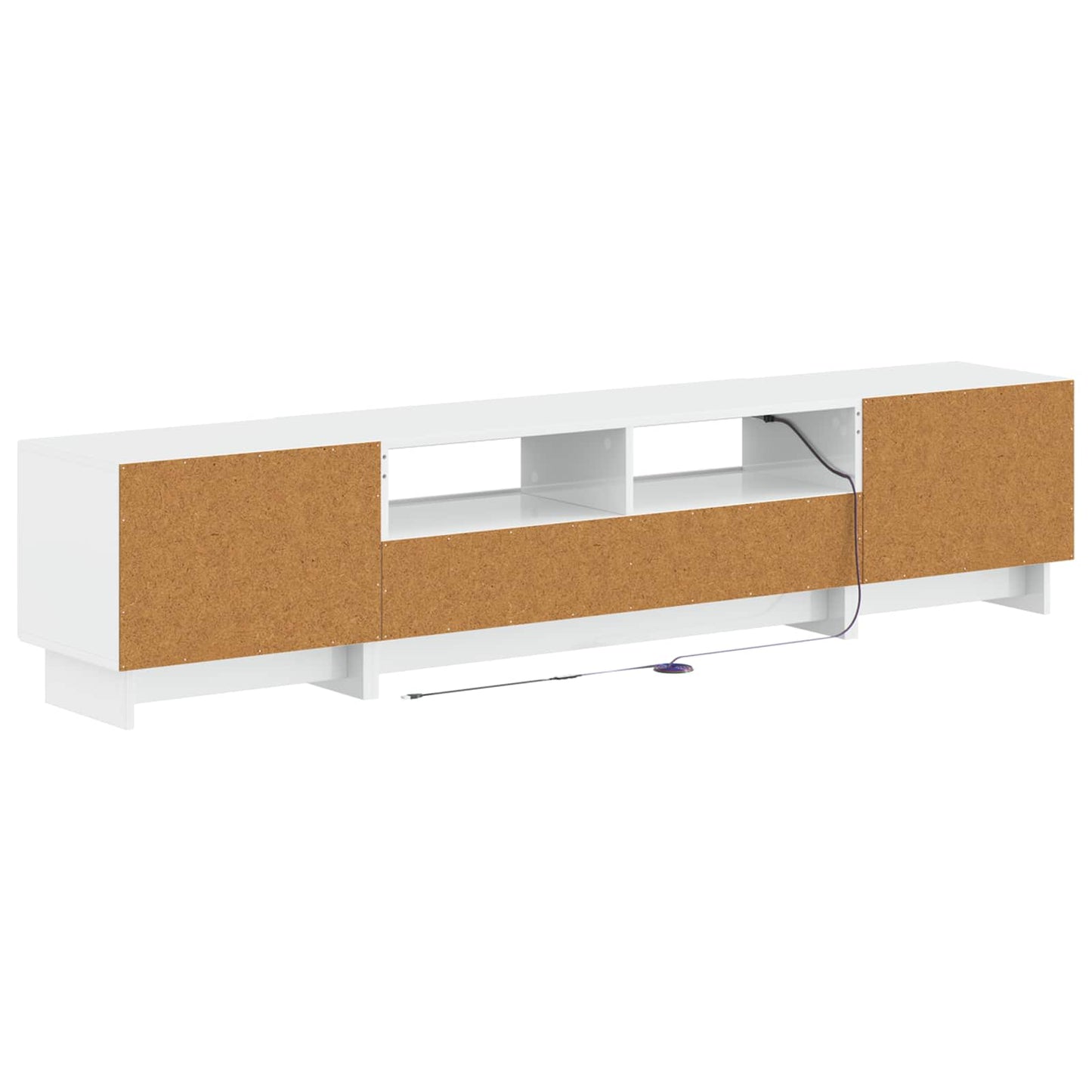 5 Piece LED TV Cabinet High Gloss White Engineered Wood