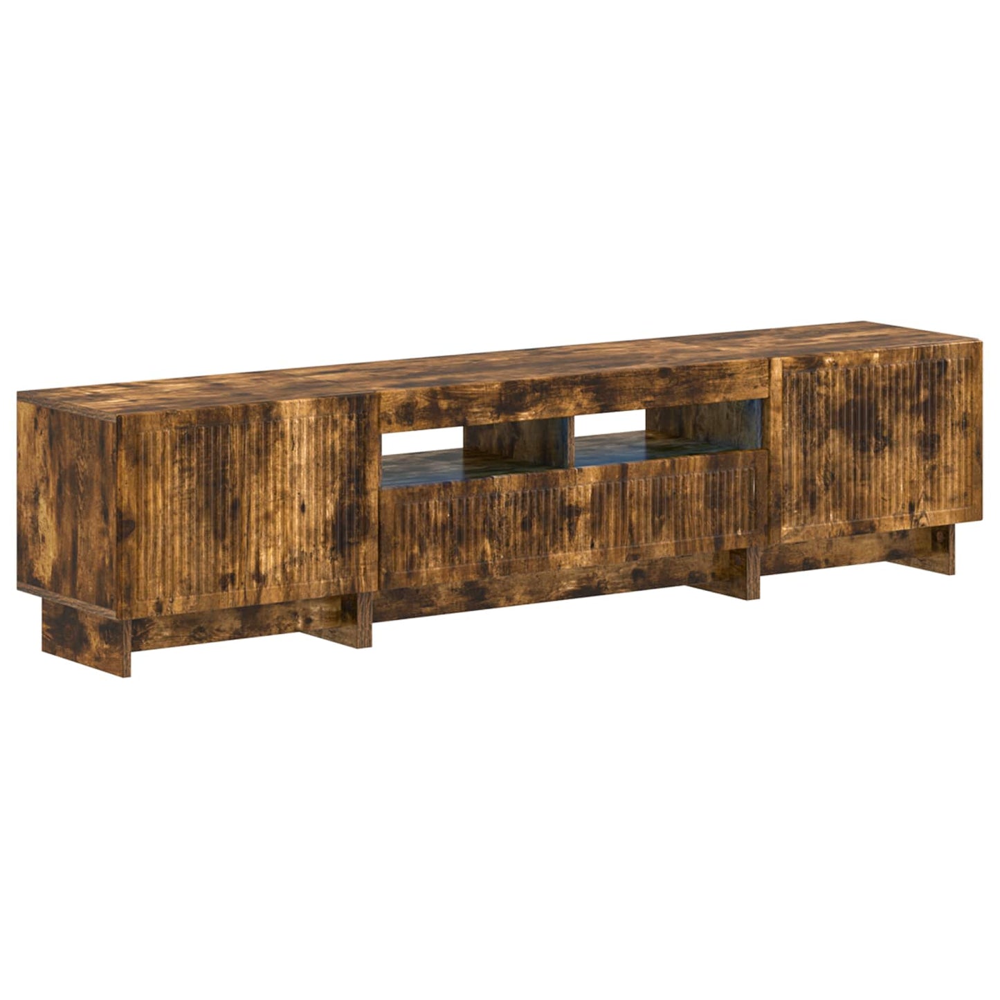 5 Piece LED TV Cabinet Smoked Oak Engineered Wood
