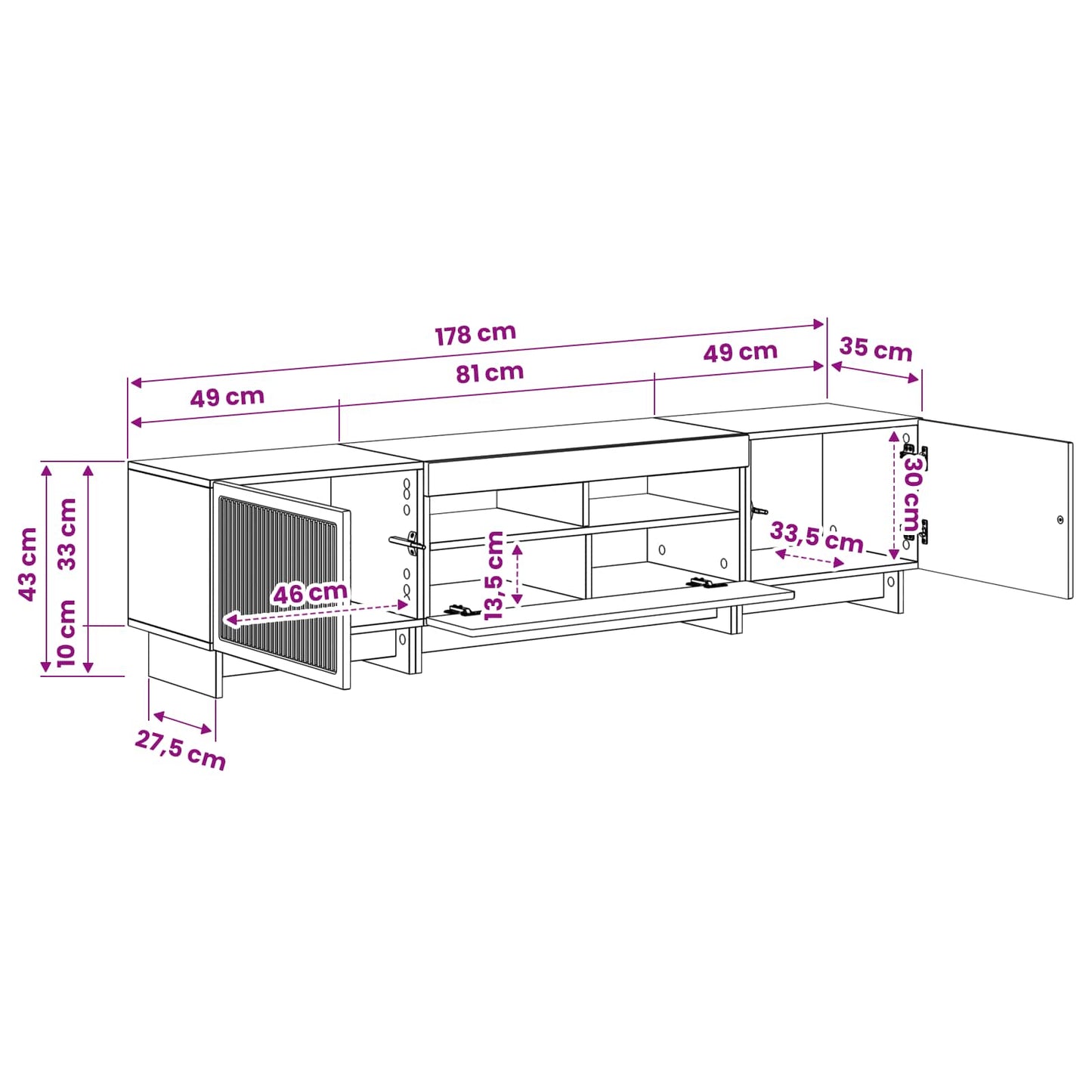 5 Piece LED TV Cabinet Grey Sonoma Engineered Wood