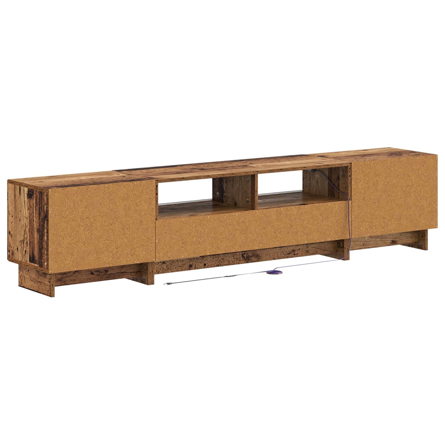 5 Piece LED TV Cabinet Old Wood Engineered Wood