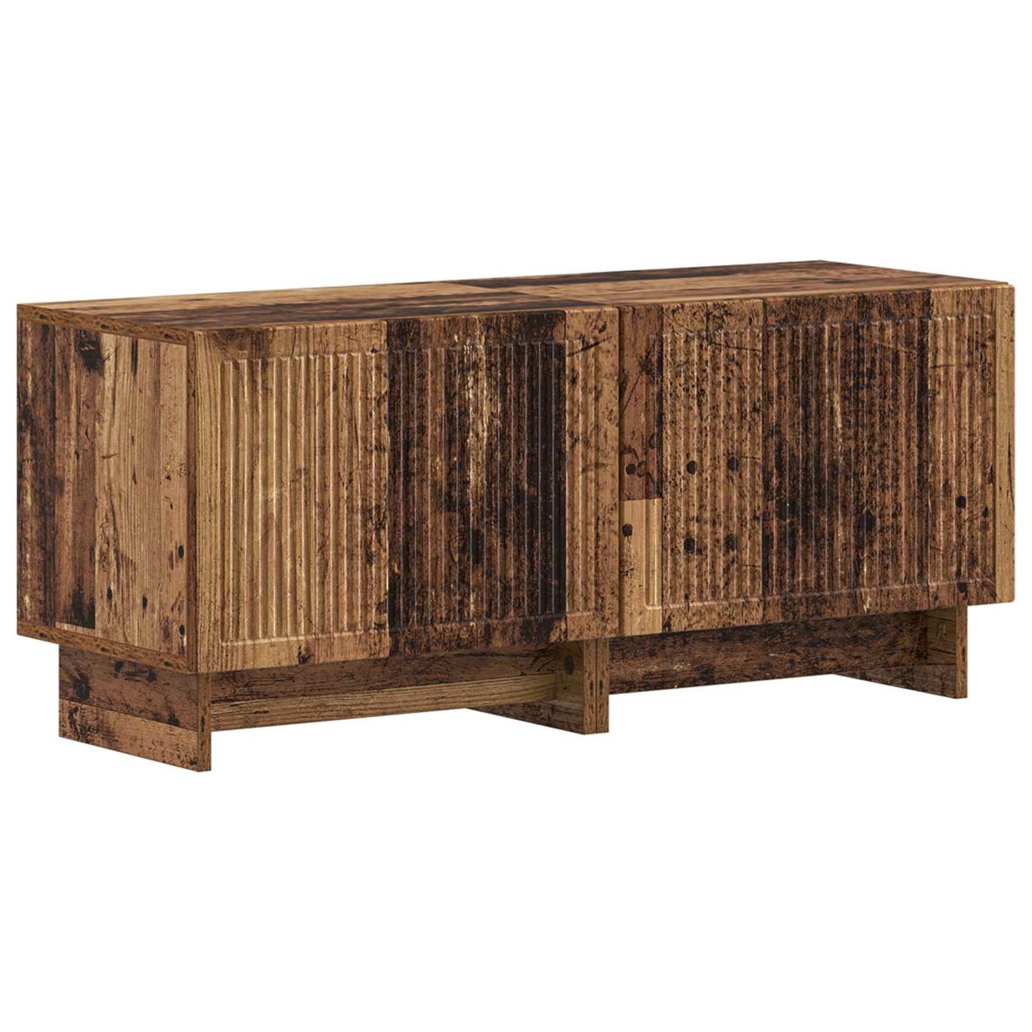 5 Piece LED TV Cabinet Old Wood Engineered Wood