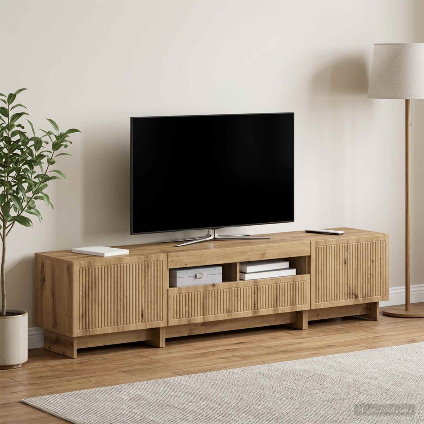 5 Piece LED TV Cabinet Artisan Oak Engineered Wood