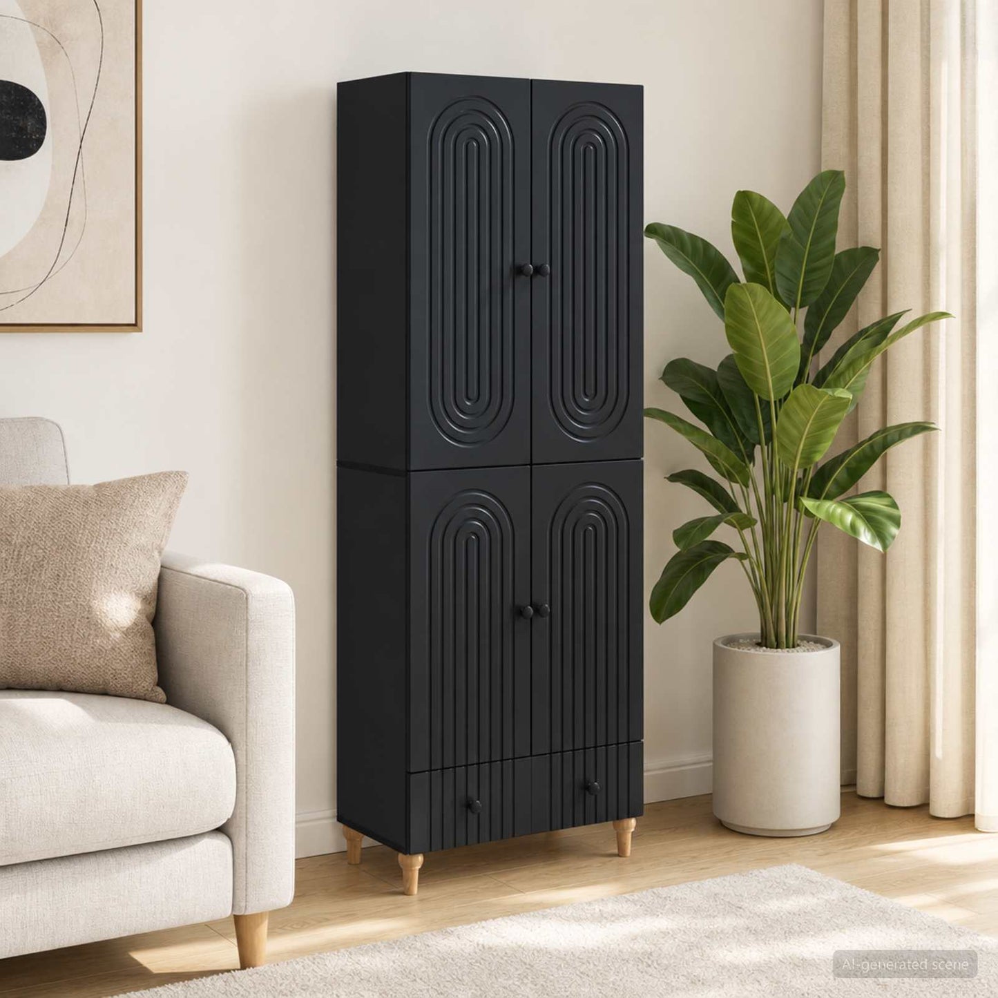 Cabinet Set 2 pcs Engineered Wood