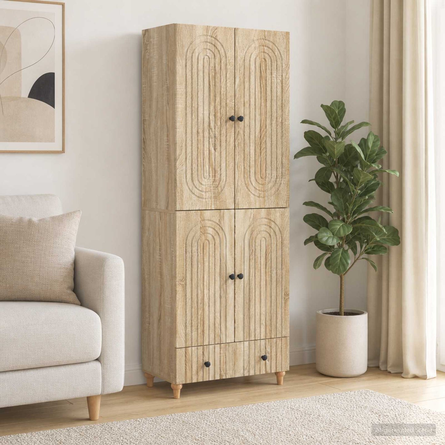 Cabinet Set 2 pcs Engineered Wood