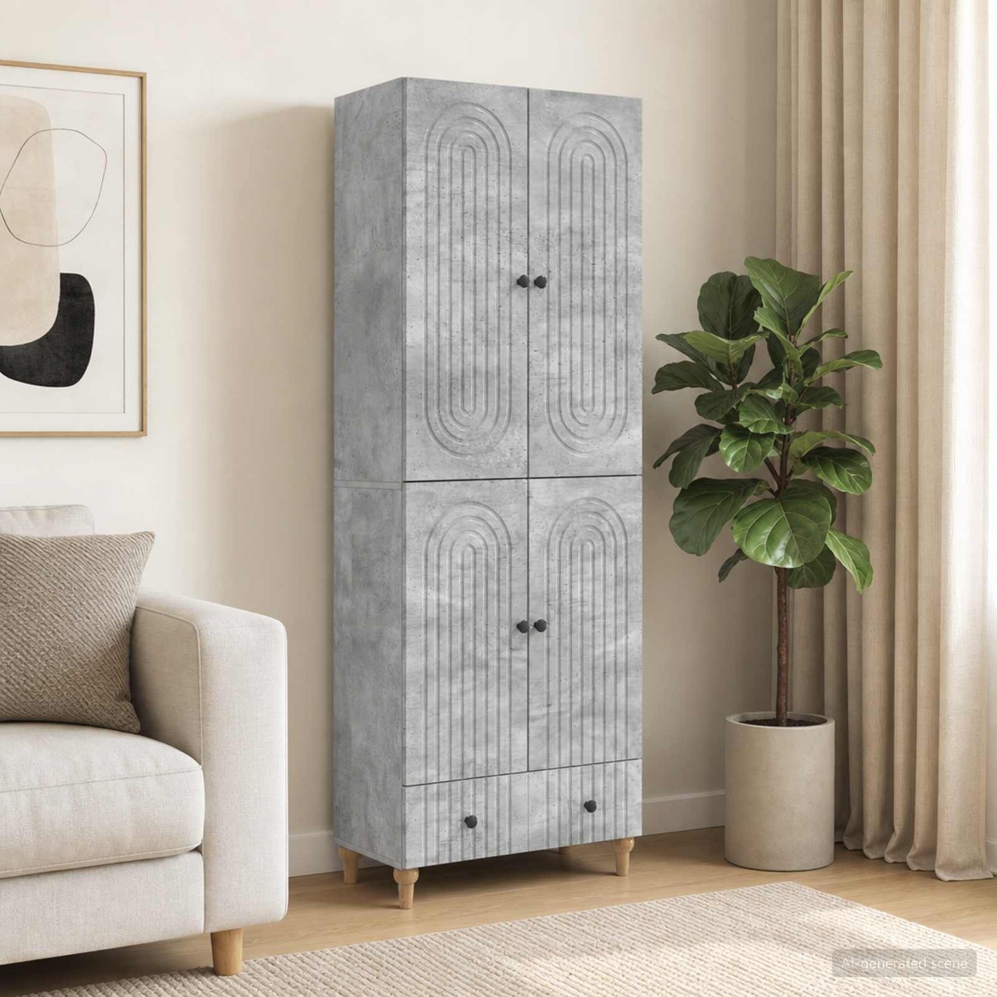 Cabinet Set 2 pcs Engineered Wood