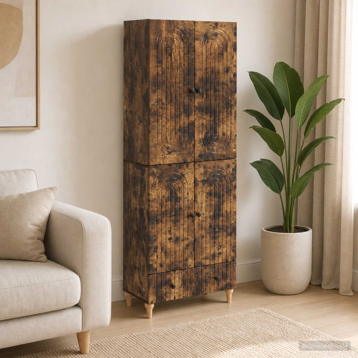 Cabinet Set 2 pcs 66 x 34.5 x 95 cm Engineered Wood