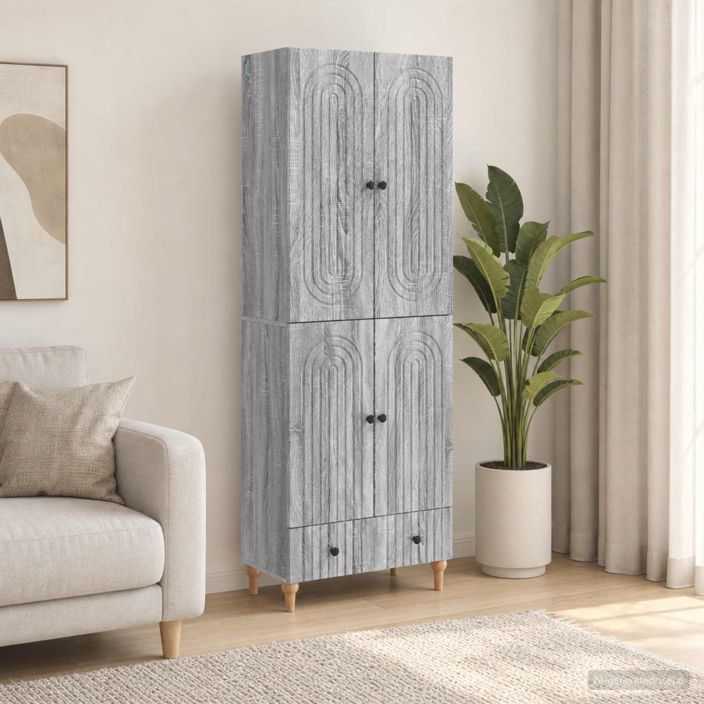Cabinet Set 2 pcs Engineered Wood
