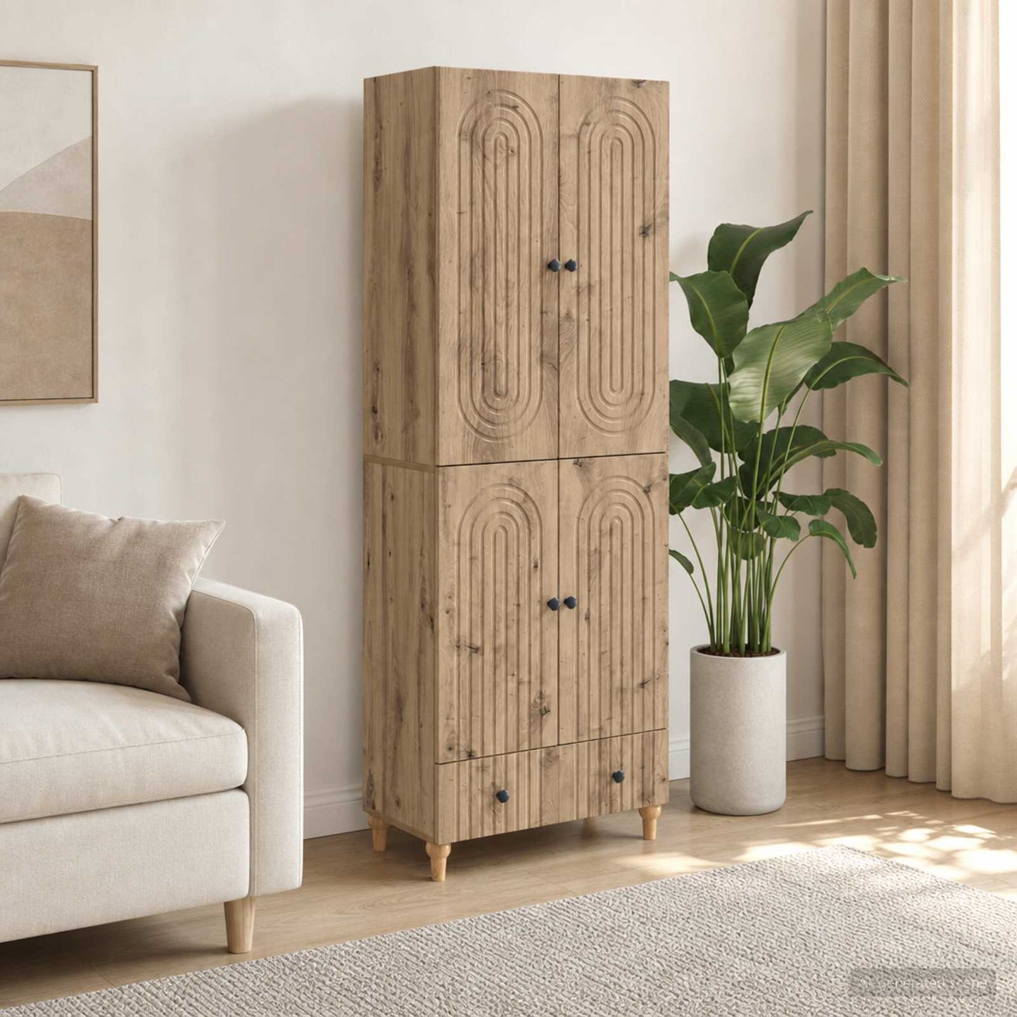 Cabinet Set 2 pcs Engineered Wood