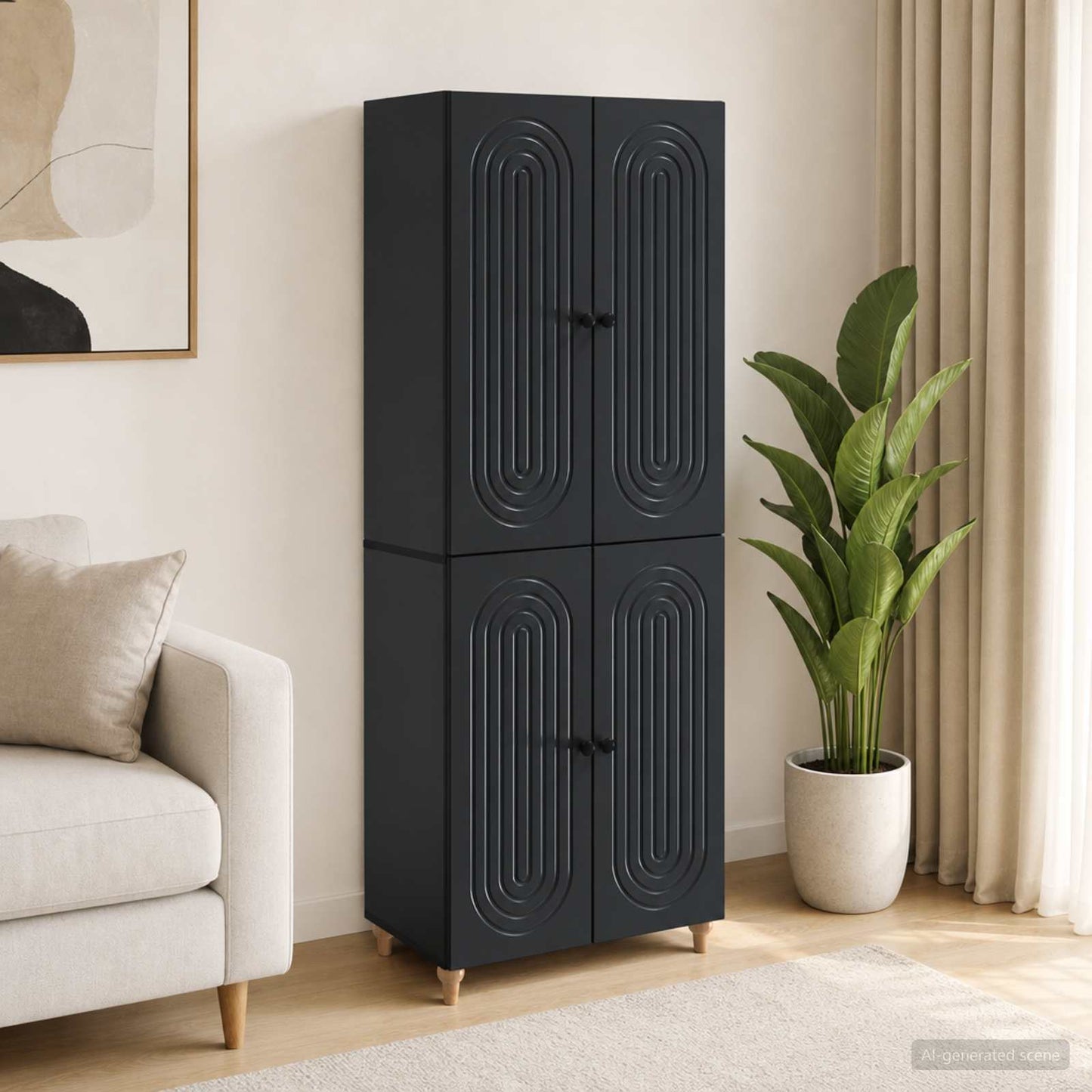 Cabinet Set 2 pcs Engineered Wood