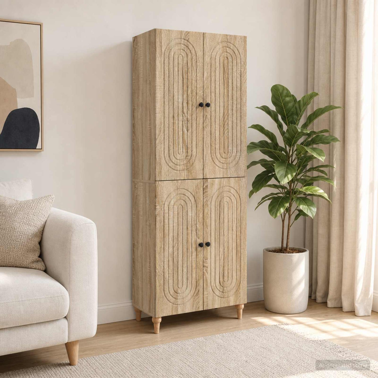 Cabinet Set 2 pcs Engineered Wood