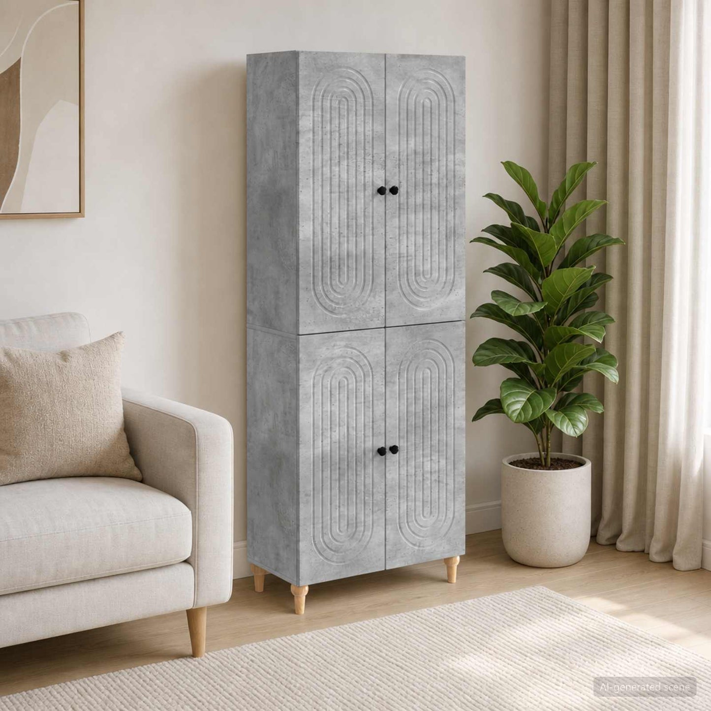 Cabinet Set 2 pcs Engineered Wood