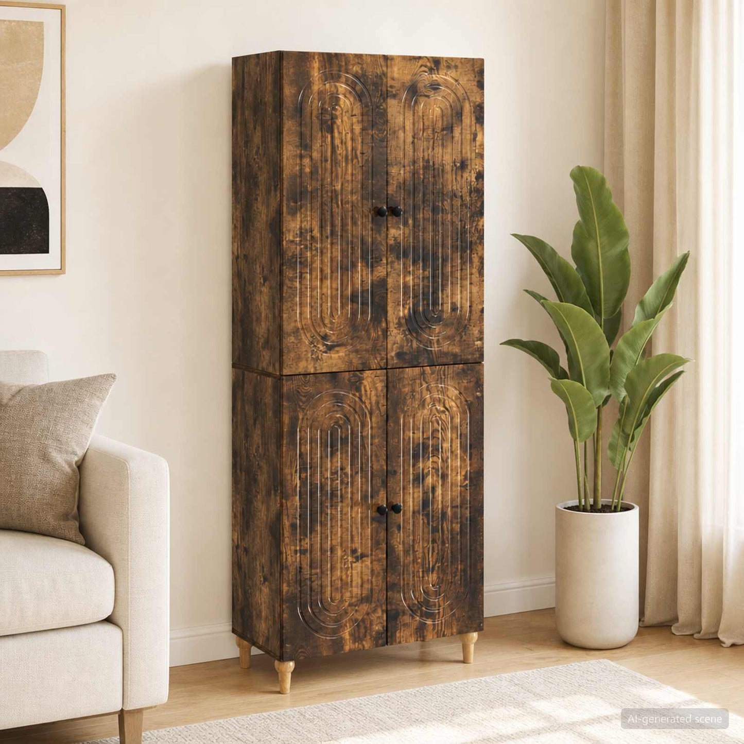 Cabinet Set 2 pcs 66 x 34.5 x 90 cm Engineered Wood