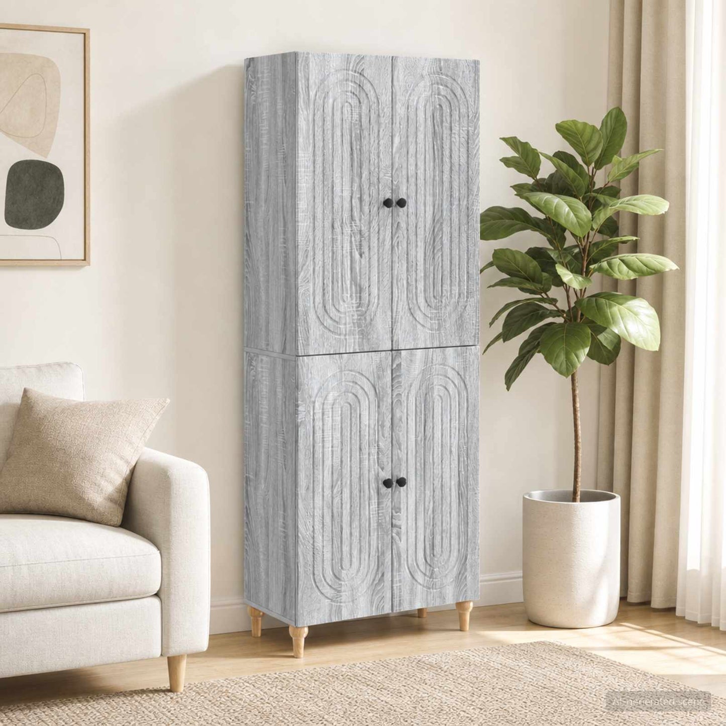Cabinet Set 2 pcs 66 x 34.5 x 90 cm Engineered Wood