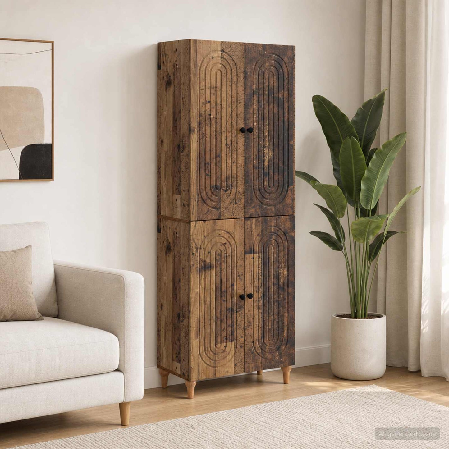 Cabinet Set 2 pcs 66 x 34.5 x 90 cm Engineered Wood