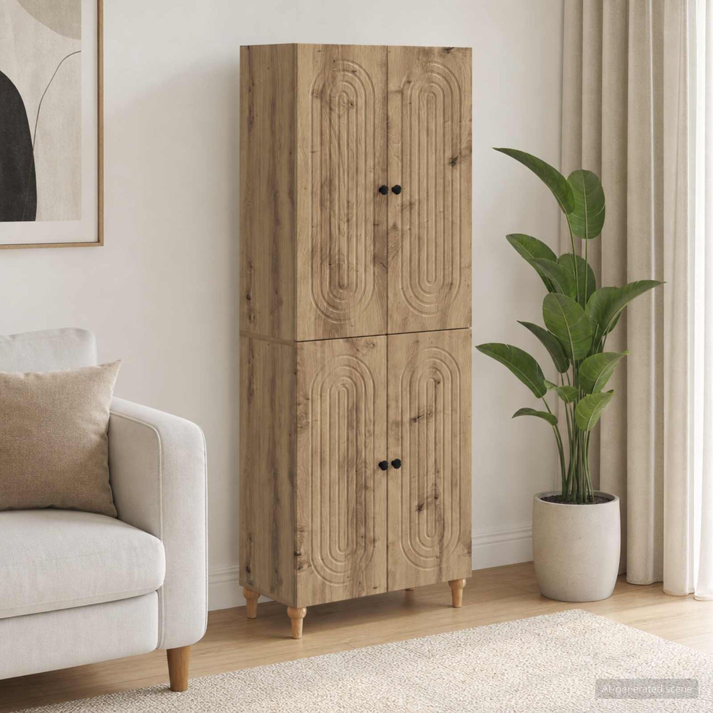 Cabinet Set 2 pcs Engineered Wood