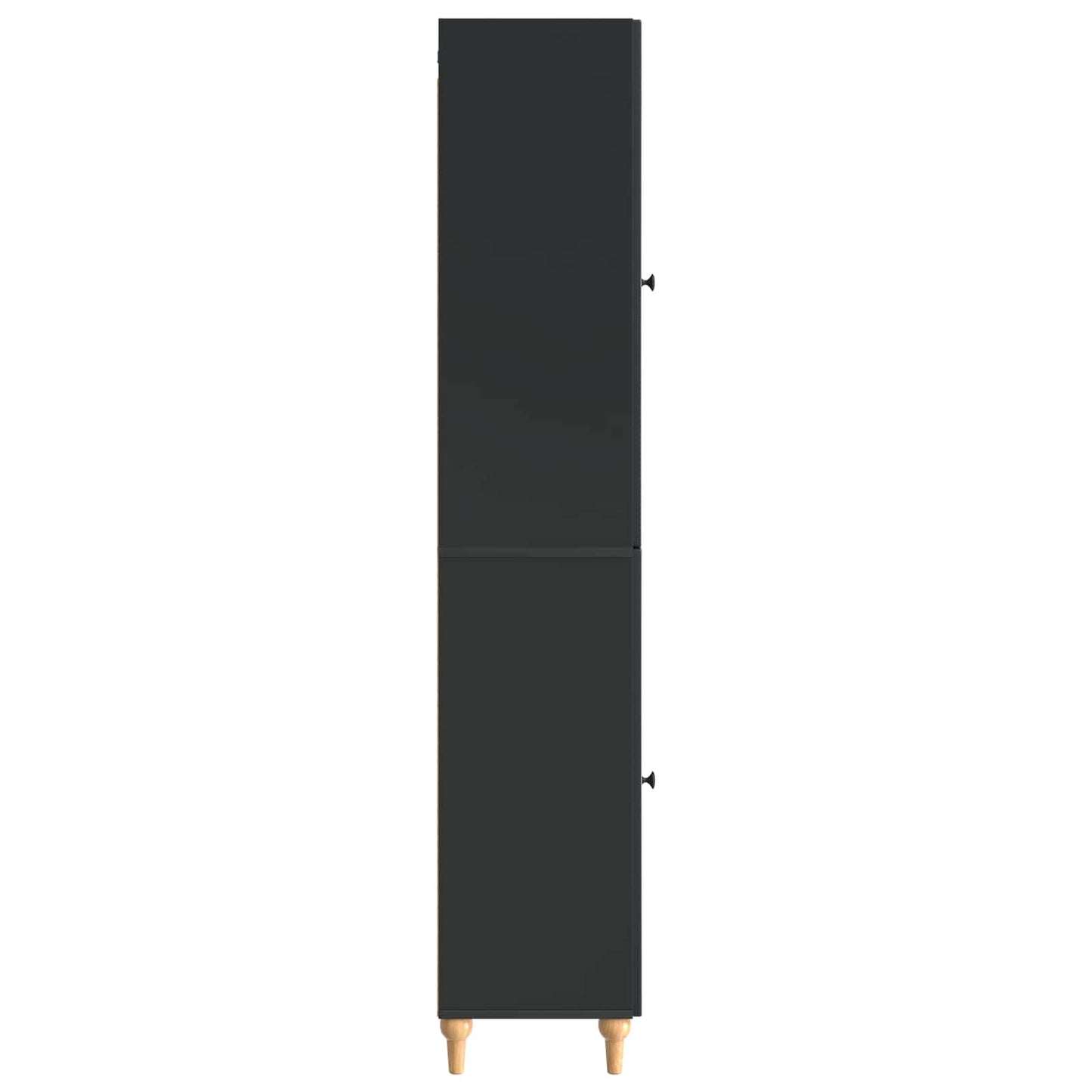 Cabinet Set 2 pcs Black Engineered Wood