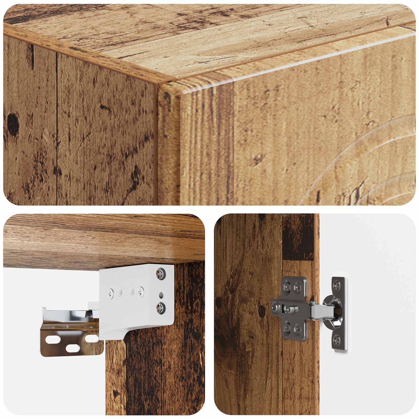 Cabinet Set 2 pcs Old Wood Engineered Wood