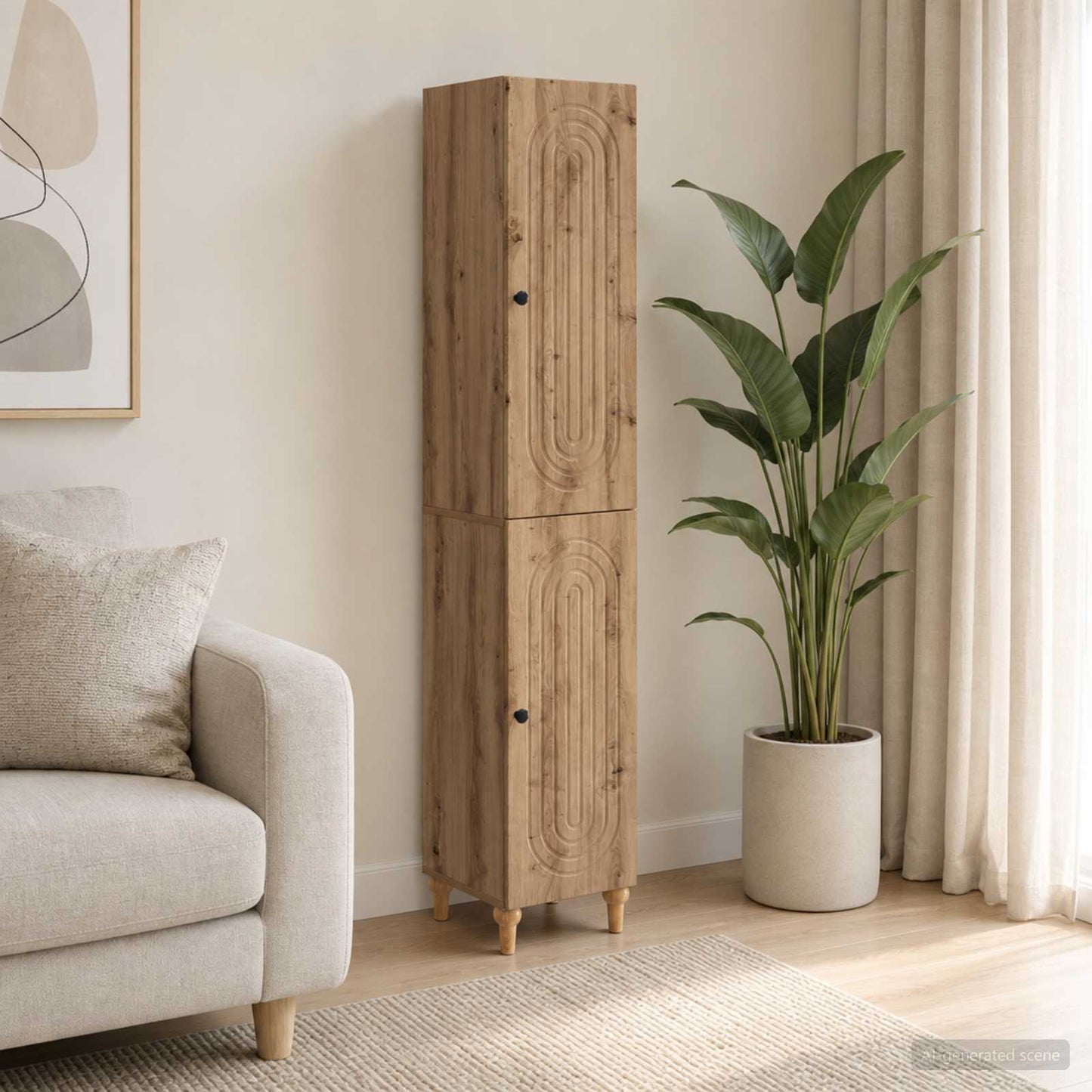 Cabinet Set 2 pcs Artisan Oak Engineered Wood