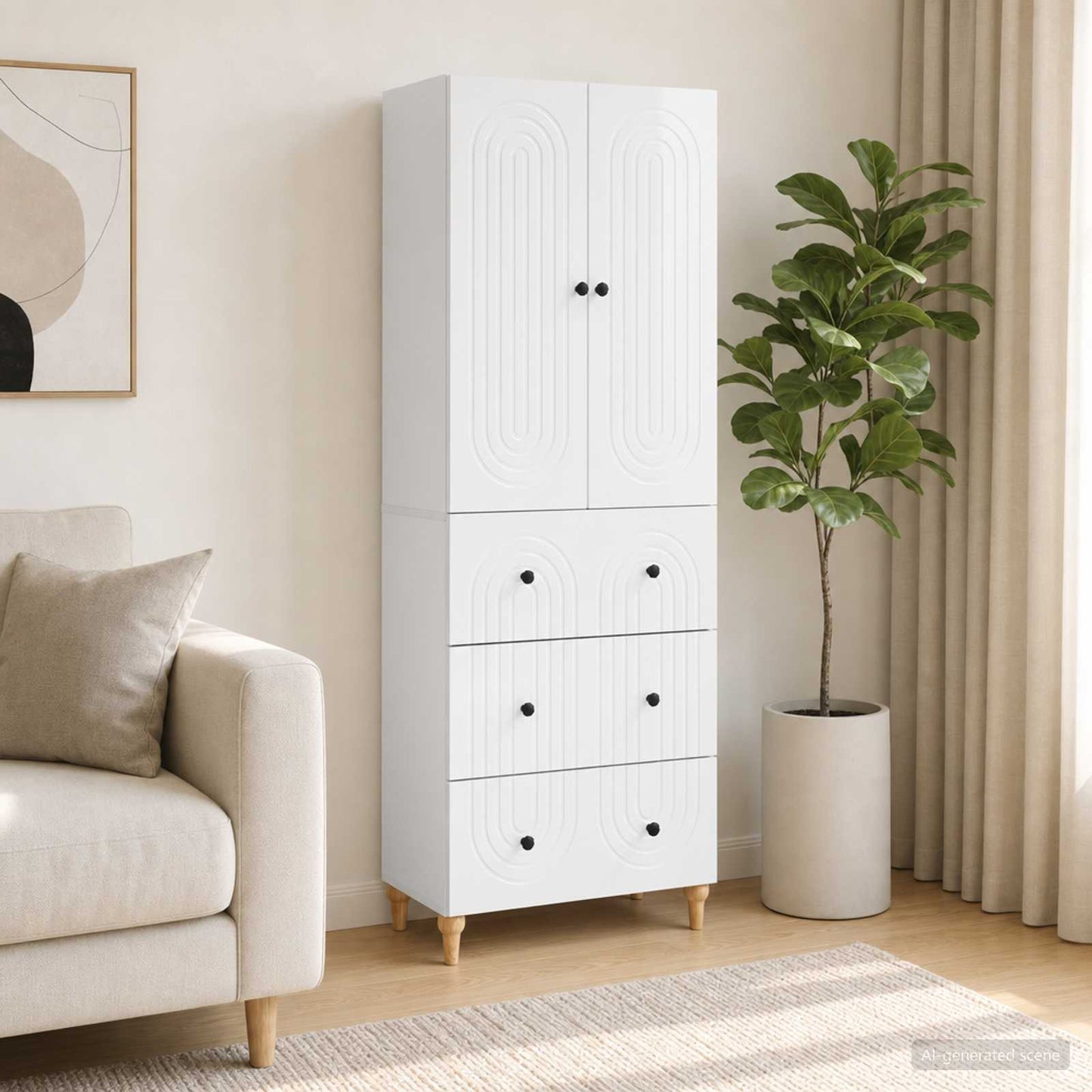 Cabinet Set 2 pcs 66 x 34.5 x 90 cm Engineered Wood
