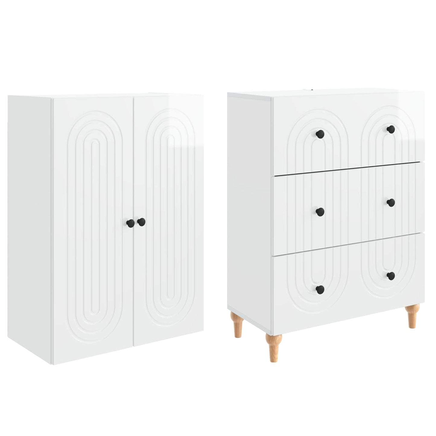 Cabinet Set 2 pcs 66 x 34.5 x 90 cm Engineered Wood