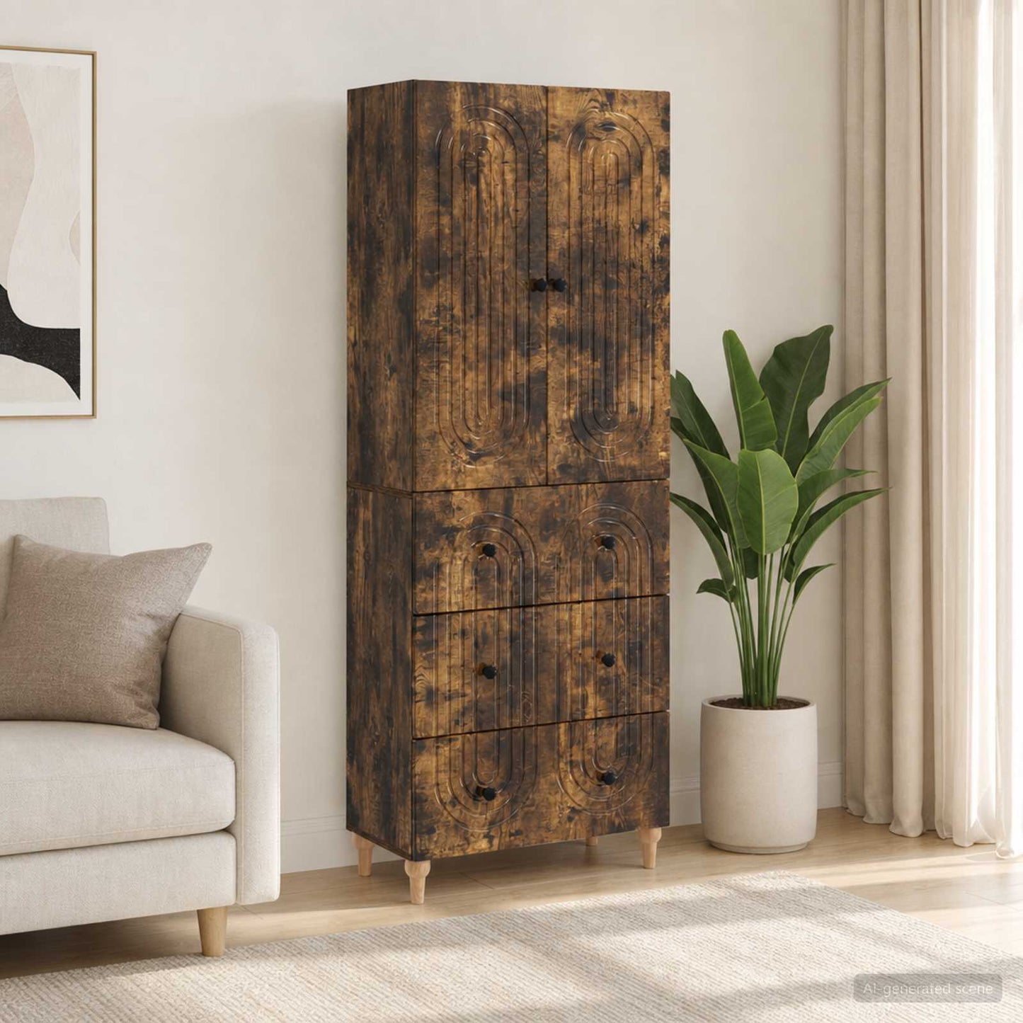 Cabinet Set 2 pcs 66 x 34.5 x 90 cm Engineered Wood
