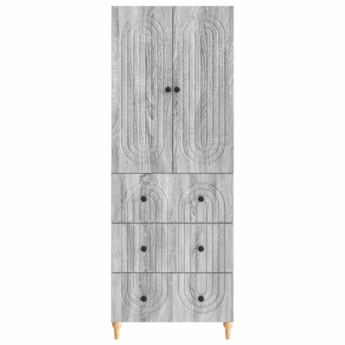 Cabinet Set 2 pcs Grey Sonoma 66 x 34.5 x 90 cm Engineered Wood