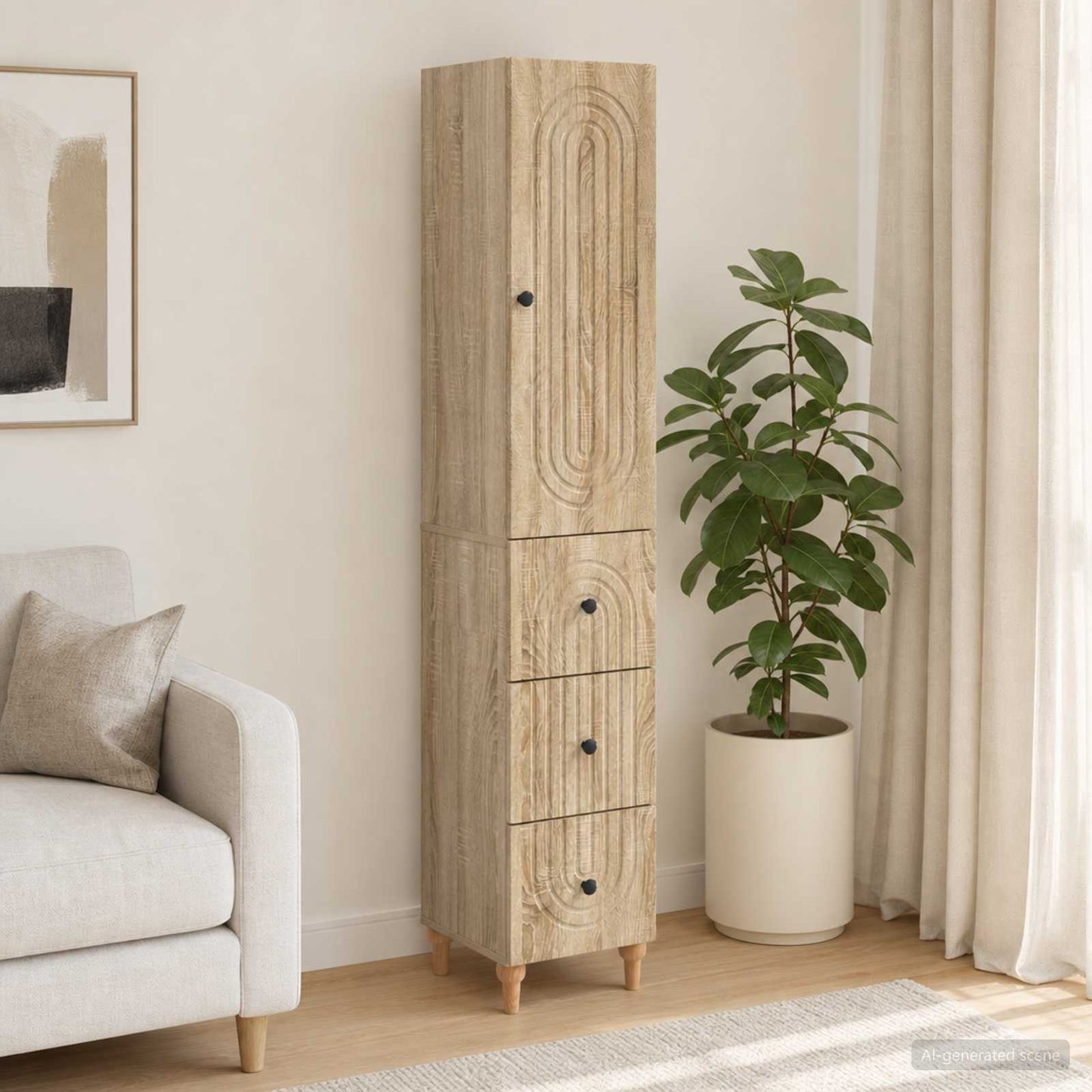 Cabinet Set 2 pcs 33 x 34.5 x 90 cm Engineered Wood