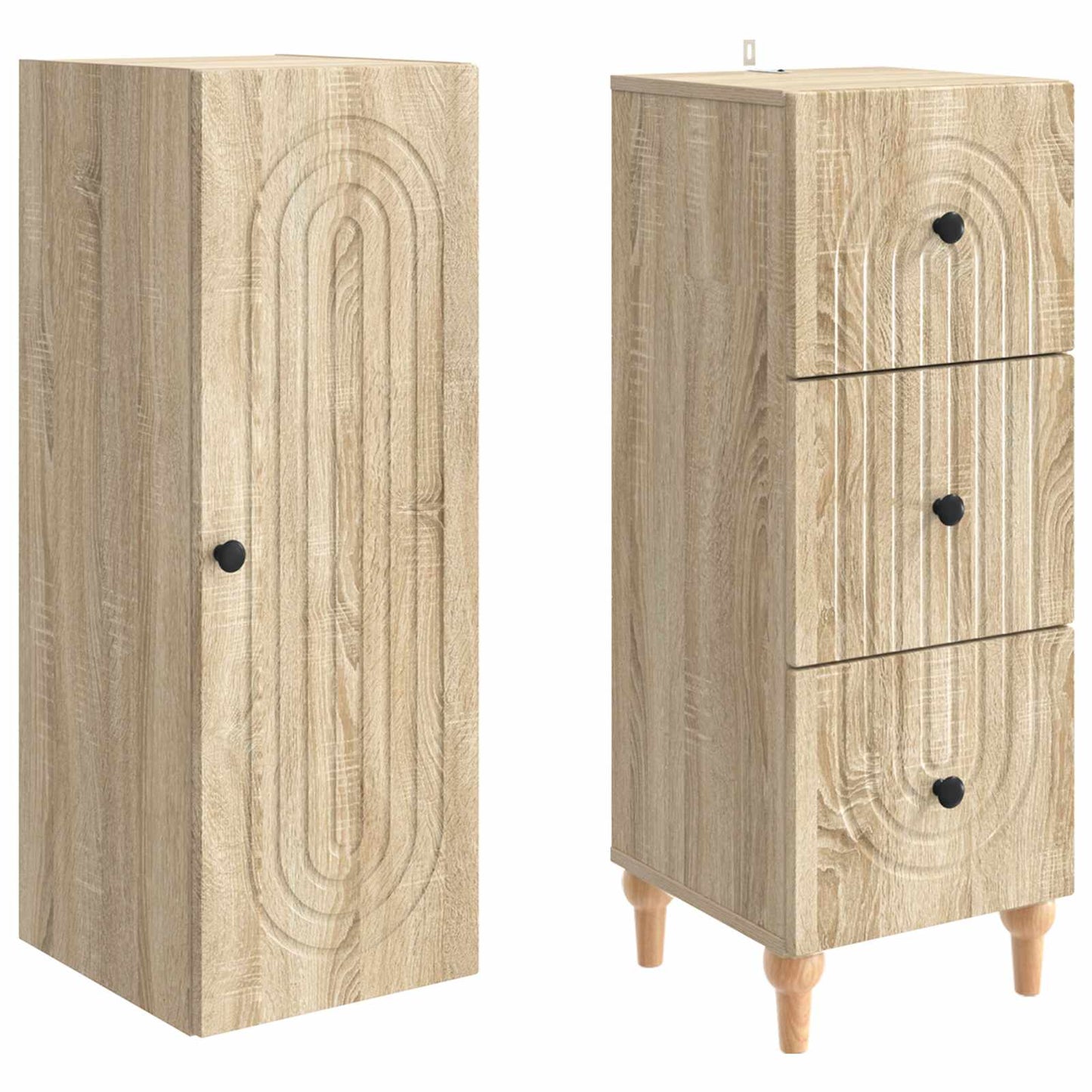 Cabinet Set 2 pcs 33 x 34.5 x 90 cm Engineered Wood