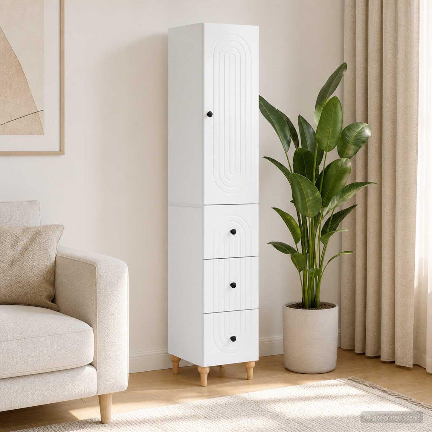 Cabinet Set 2 pcs 33 x 34.5 x 90 cm Engineered Wood