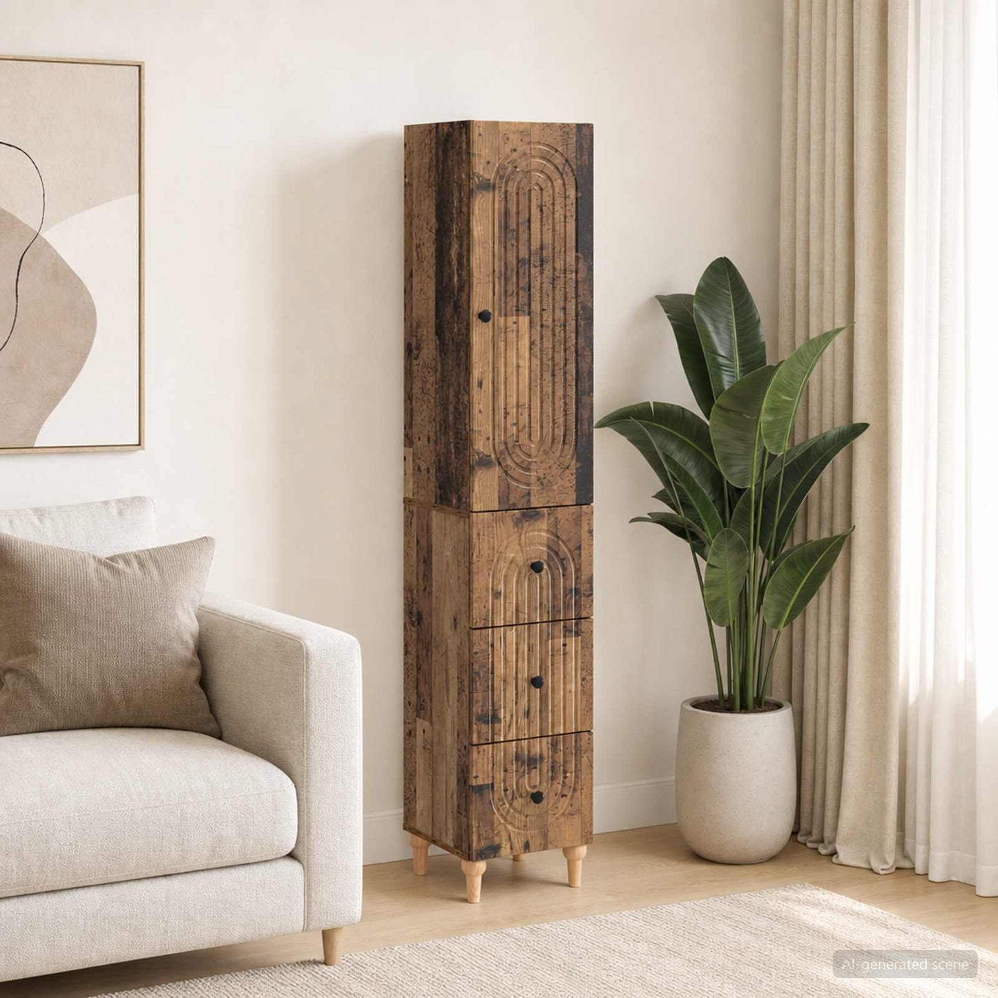 Cabinet Set 2 pcs 33 x 34.5 x 90 cm Engineered Wood