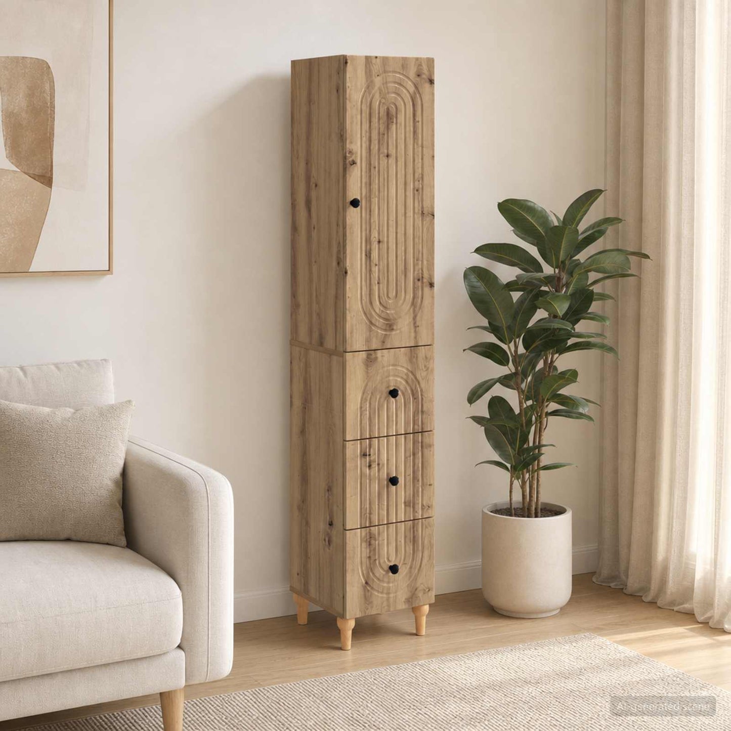 Cabinet Set 2 pcs Engineered Wood
