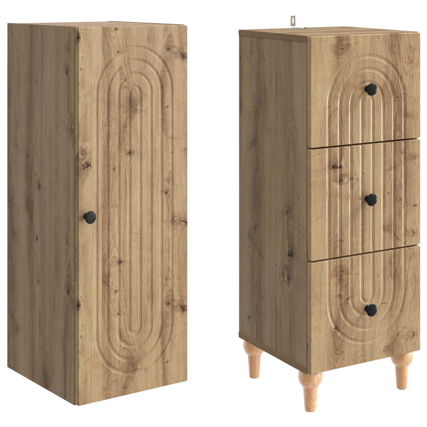 Cabinet Set 2 pcs 33 x 34.5 x 90 cm Engineered Wood