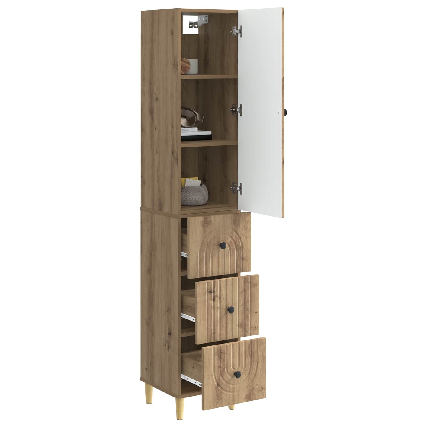 Cabinet Set 2 pcs 33 x 34.5 x 90 cm Engineered Wood