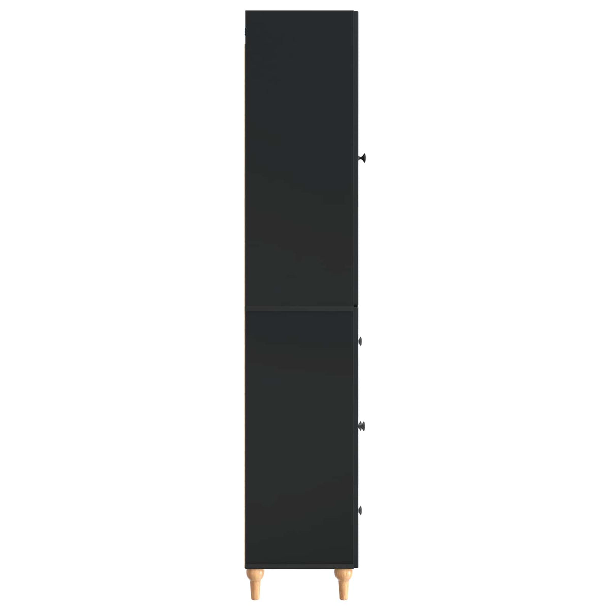 Cabinet Set 2 pcs Black Engineered Wood