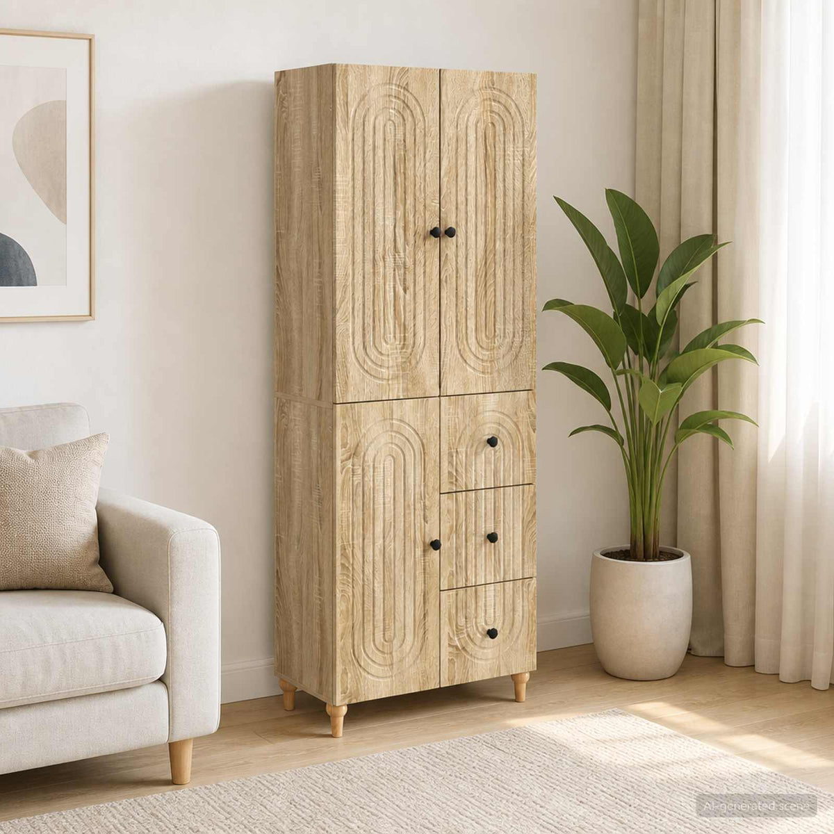 Cabinet Set 2 pcs Sonoma Oak Engineered Wood