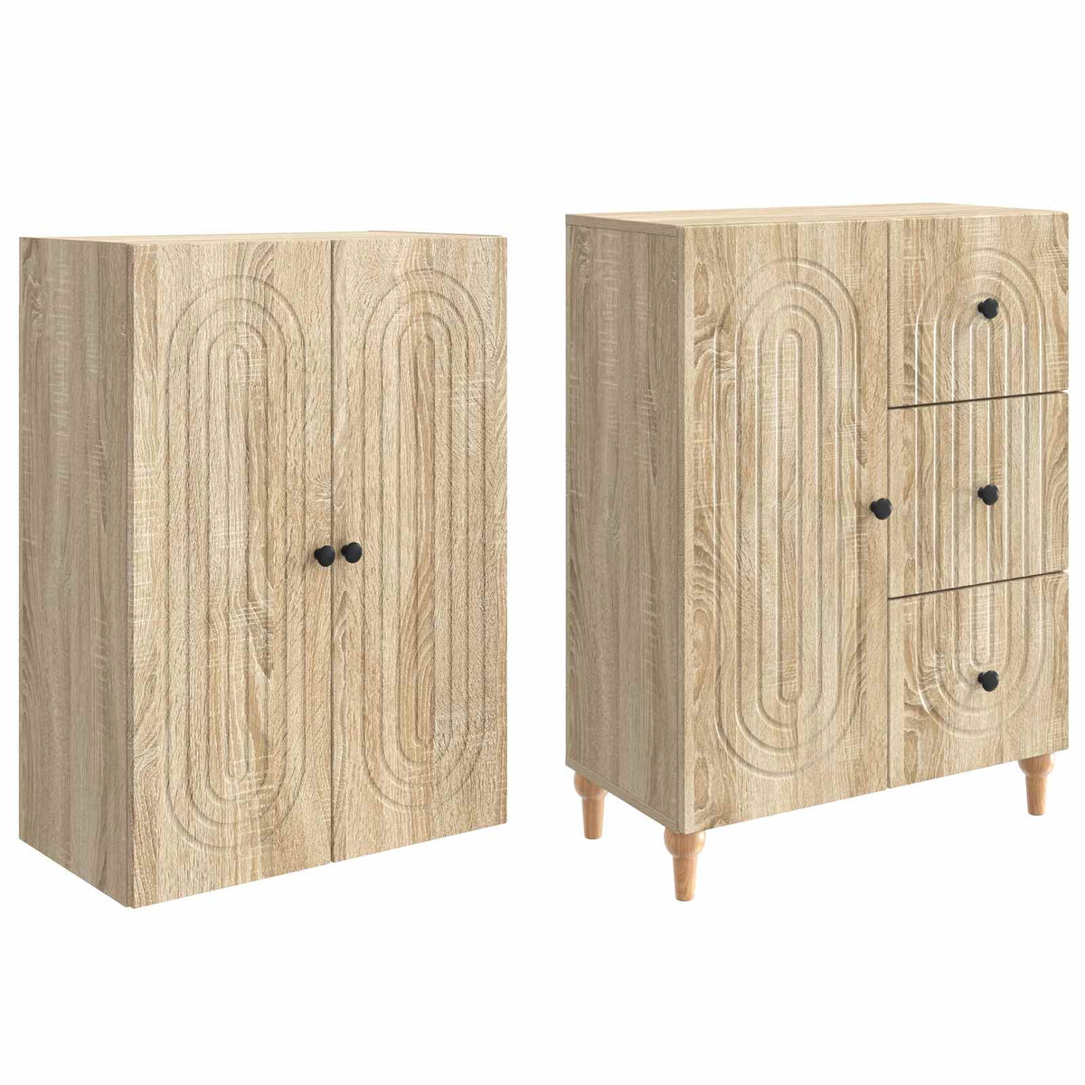 Cabinet Set 2 pcs Sonoma Oak Engineered Wood