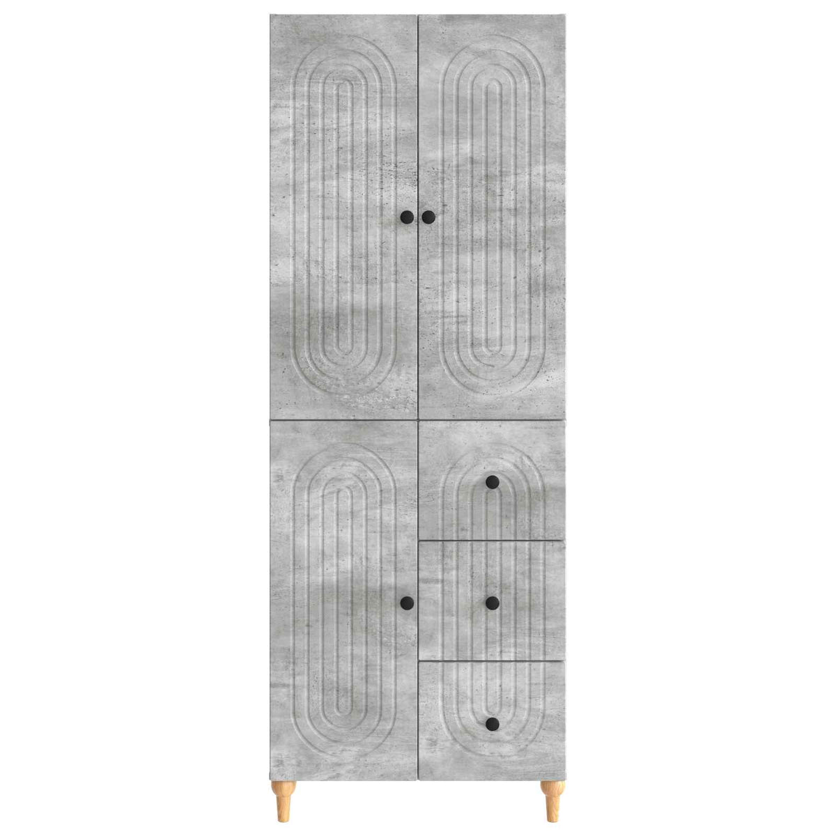 Cabinet Set 2 pcs Concrete Grey Engineered Wood
