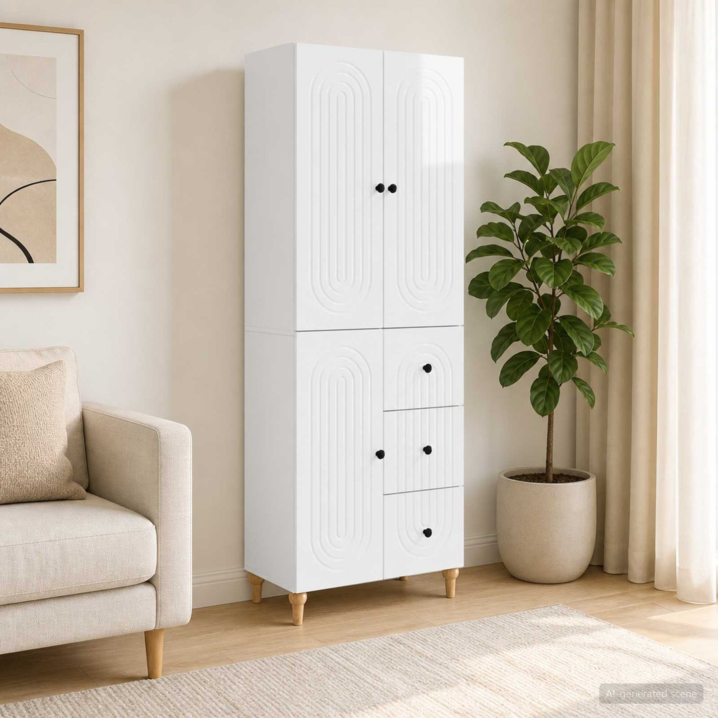 Cabinet Set 2 pcs 66 x 34.5 x 90 cm Engineered Wood