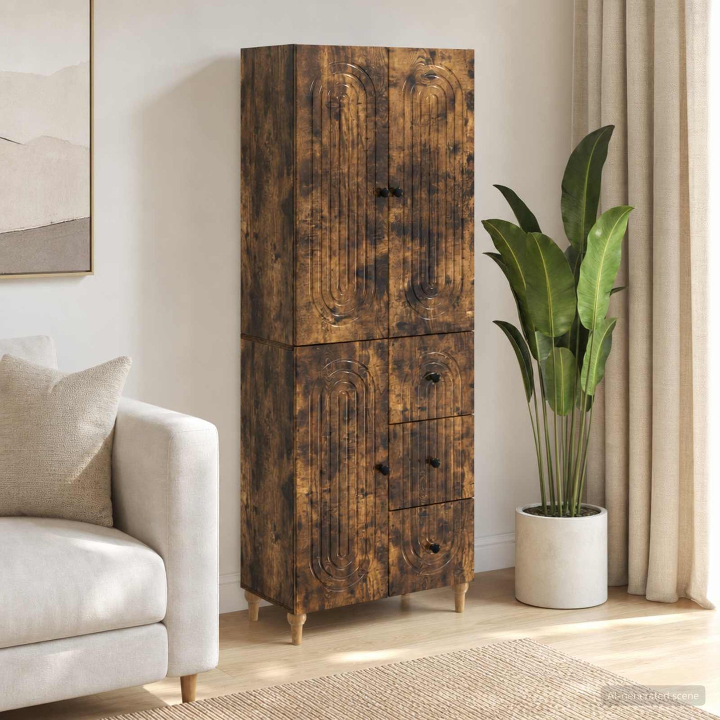 Cabinet Set 2 pcs 66 x 34.5 x 90 cm Engineered Wood