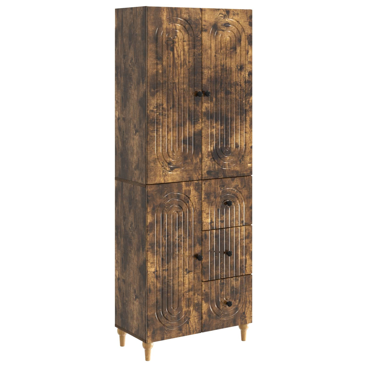Cabinet Set 2 pcs Smoked Oak Engineered Wood
