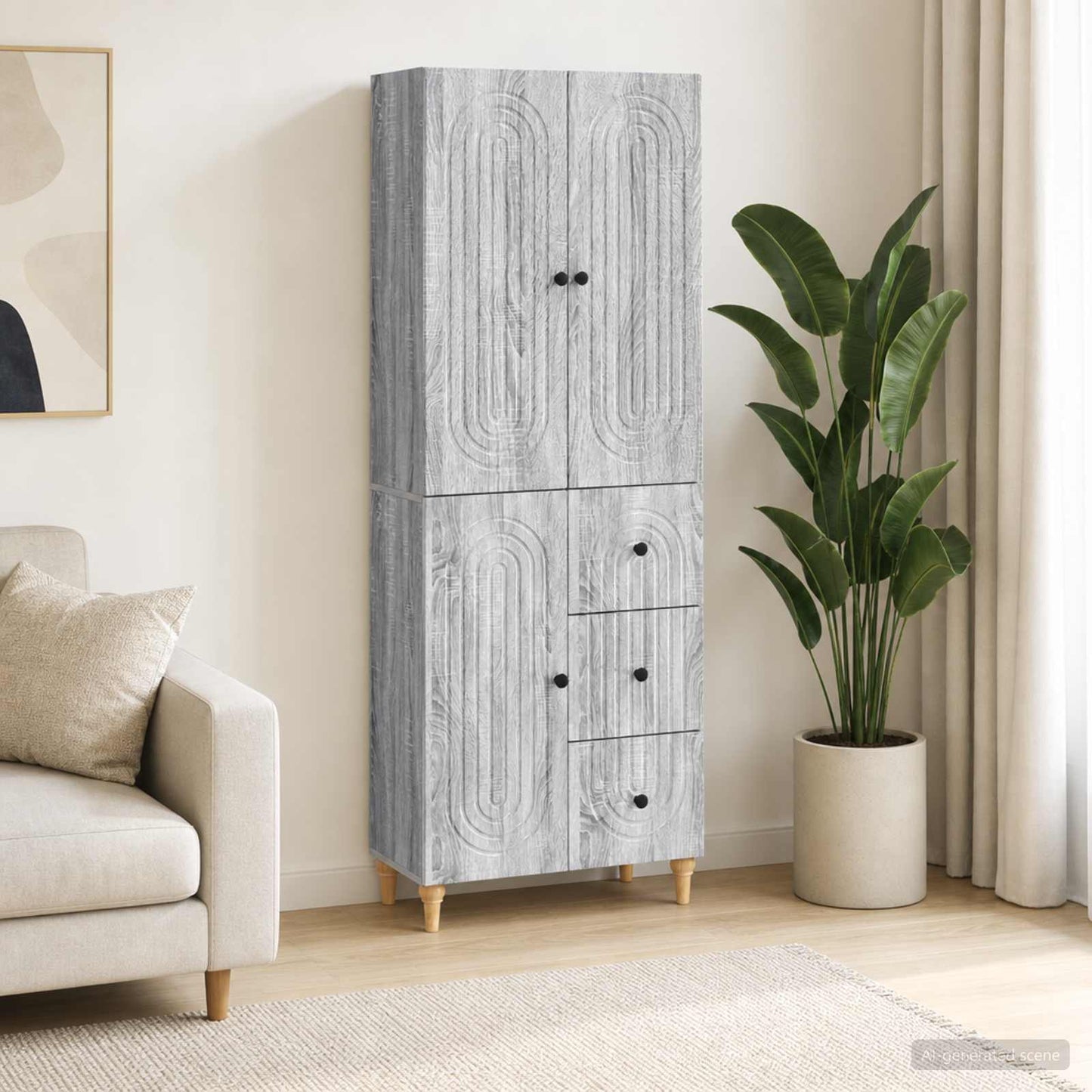 Cabinet Set 2 pcs 66 x 34.5 x 90 cm Engineered Wood