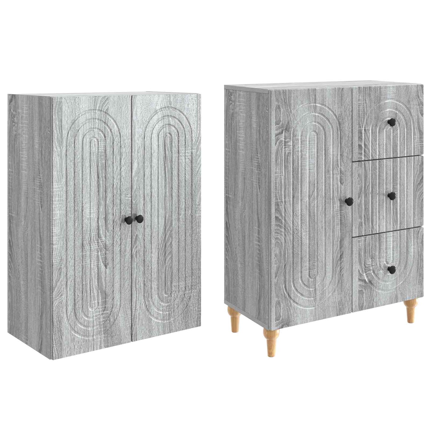 Cabinet Set 2 pcs 66 x 34.5 x 90 cm Engineered Wood
