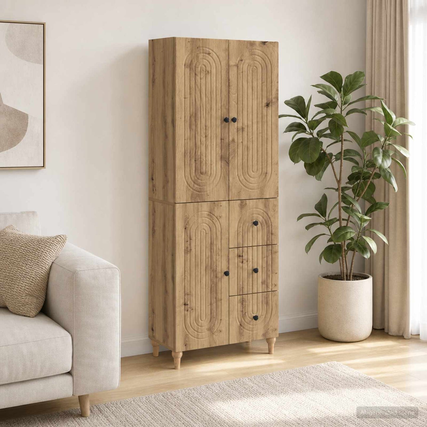 Cabinet Set 2 pcs Engineered Wood