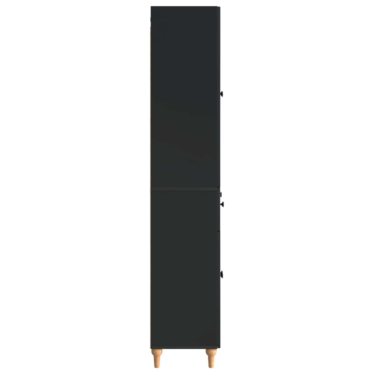 Cabinet Set 2 pcs Black Engineered Wood