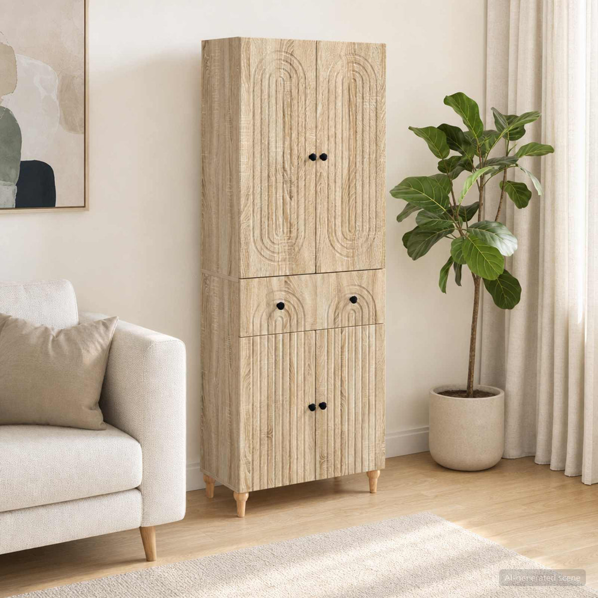 Cabinet Set 2 pcs Sonoma Oak Engineered Wood